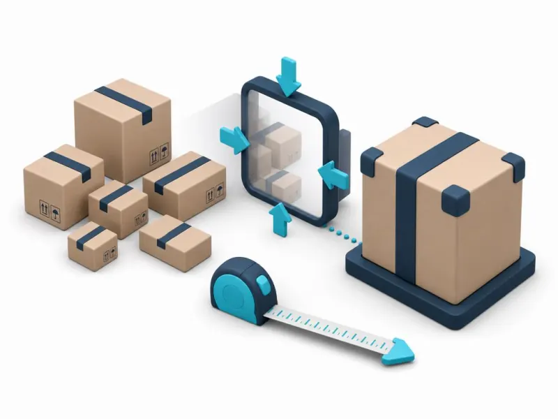 Varias cajas pequeñas consolidándose en una caja grande